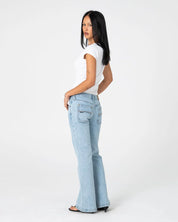 RUSTY FREIDA FLARE LOW RISE JEANS – TRUE BLUE