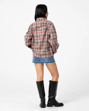 RUSTY GHOSTED OVERSIZED SHIRT – RUST / GREY