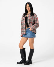 RUSTY GHOSTED OVERSIZED SHIRT – RUST / GREY