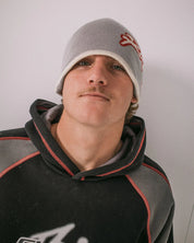 RUSTY GRAF R GRAPHIC BEANIE MENS KNIT WINTER BEANIE STREETWEAR STONE GREY