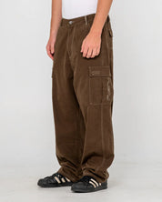 RUSTY GRIZZLY BAGGY CARGO PANT MENS UTILITY PANTS PINECONE