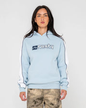 RUSTY HAILSTONE OVERSIZED FLEECE HOODIE WOMENS JUMPER RETRO BLUE