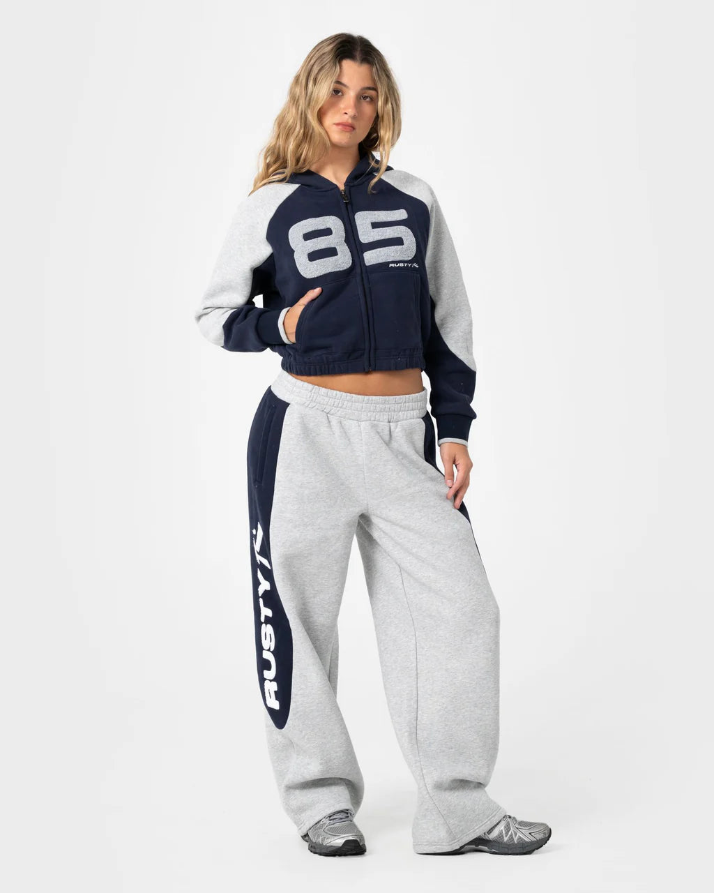 RUSTY HARVEST BALLOON TRACK PANT – GREY MARLE