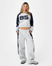 RUSTY HARVEST CROPPED CREW FLEECE – GREY MARLE