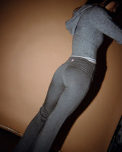 RUSTY HILTON BOOTLEG LOW RISE TRACK PANT WOMENS FLARE STREETWEAR PANTS CHARCOAL MARLE