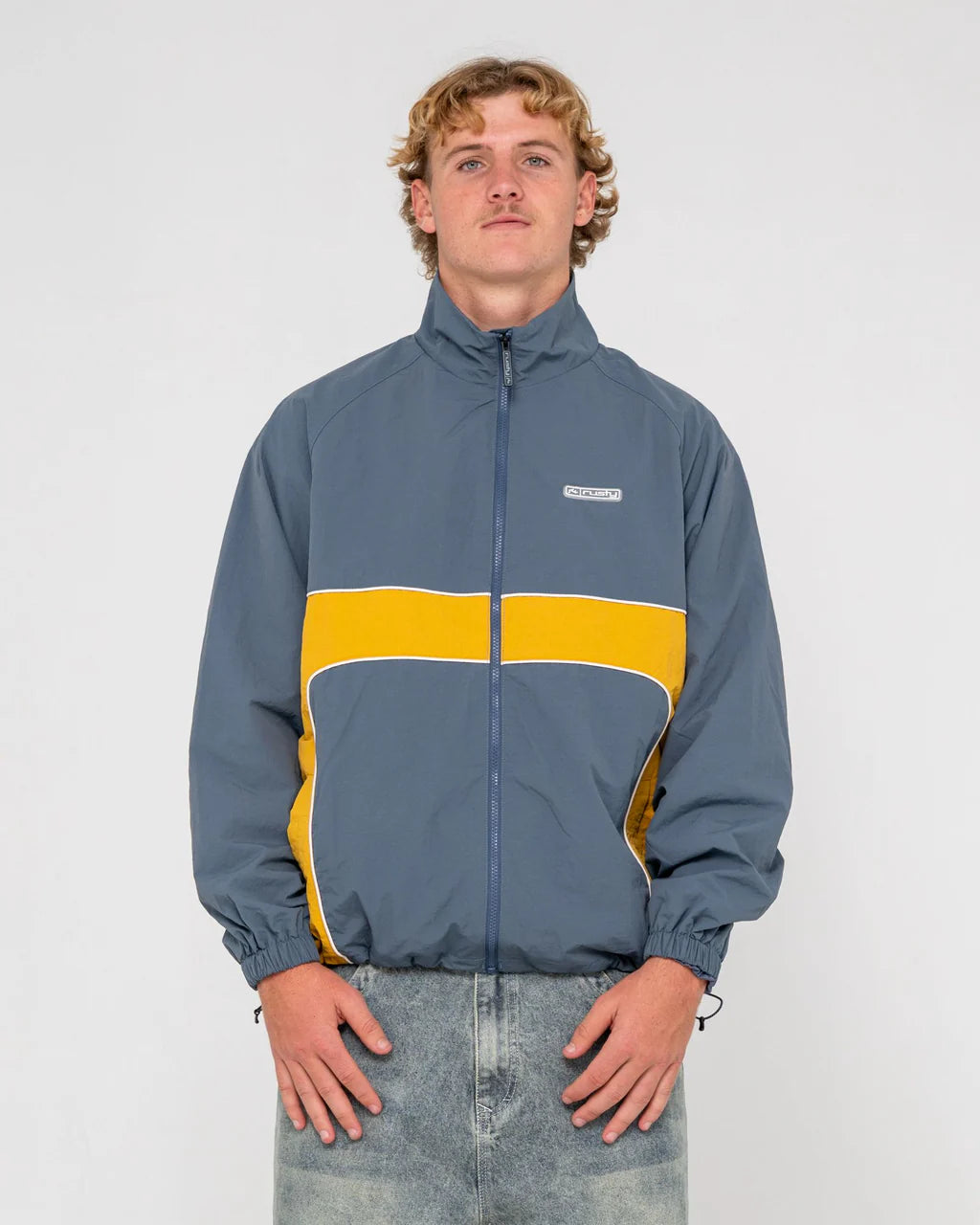 RUSTY HOCUS POCUS JACKET MENS ZIP UP JACKET STEEL BLUE