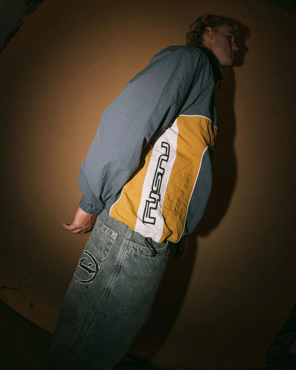 RUSTY HOCUS POCUS JACKET MENS ZIP UP JACKET STEEL BLUE