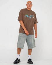 RUSTY HOODUS GRAPHIC TEE – MENS VINTAGE SURF LOGO TEE PINECONE