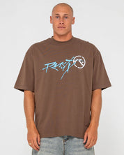 RUSTY HOODUS GRAPHIC TEE – MENS VINTAGE SURF LOGO TEE PINECONE