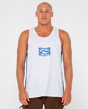 RUSTY HYPER GRAPHIC TANK – MENS SLEEVELESS COTTON SURF STREET SINGLET WHITE