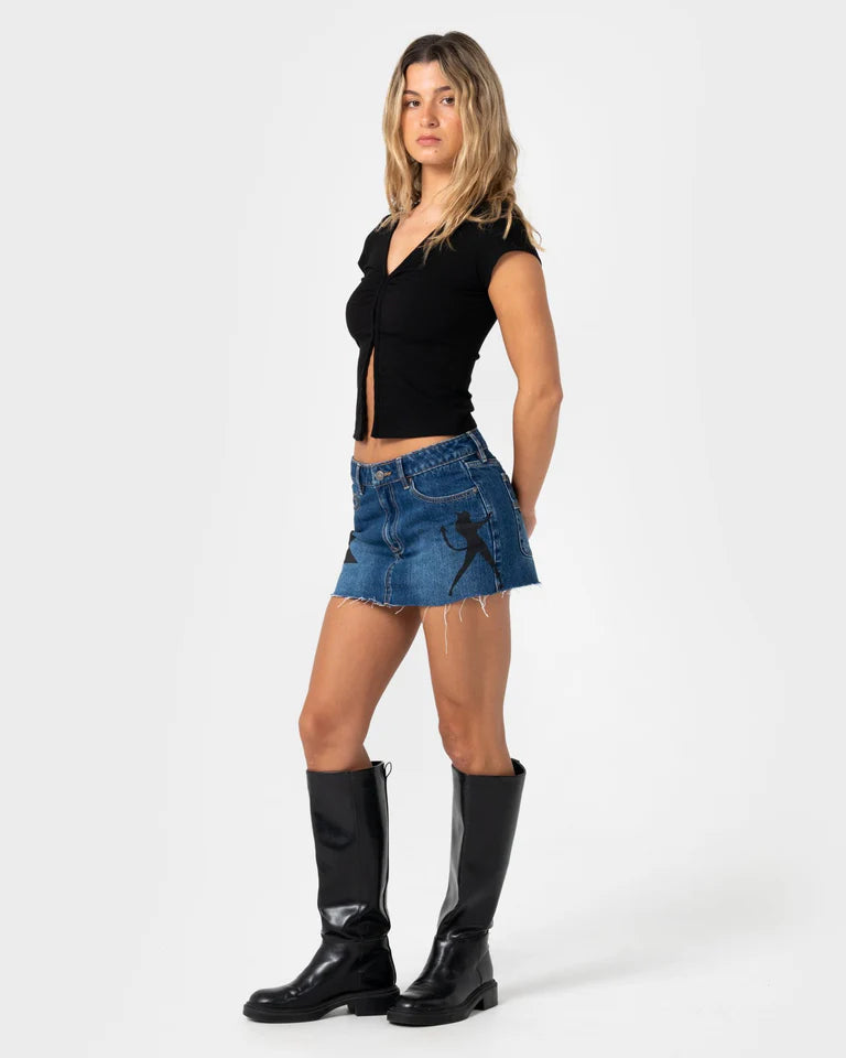 RUSTY IM HOOKED CAP SLEEVE FASHION TOP