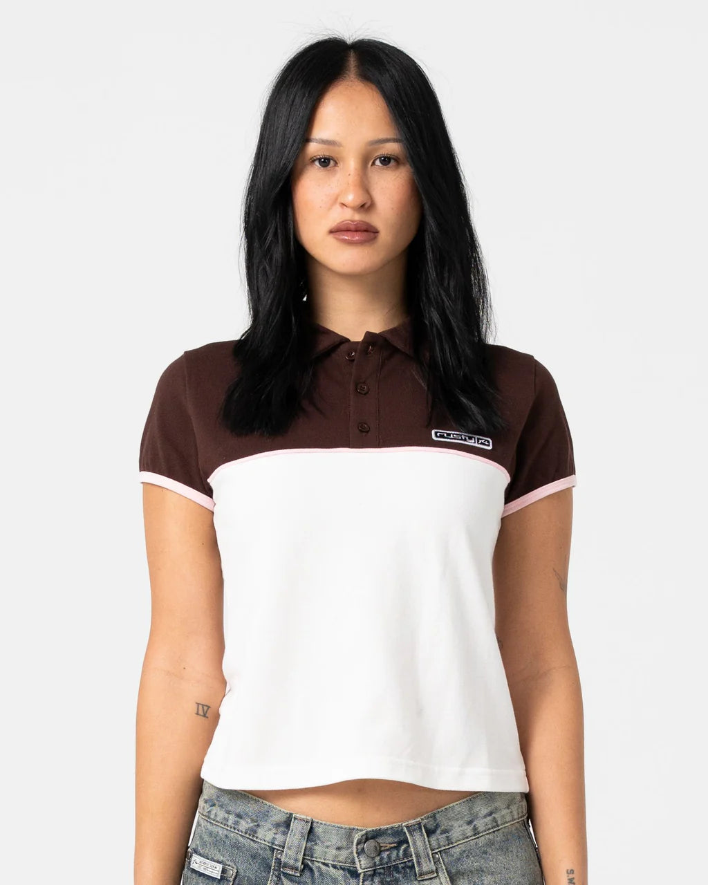 RUSTY INSERT DAD JOKE BABY POLO – CREAM / CHOC