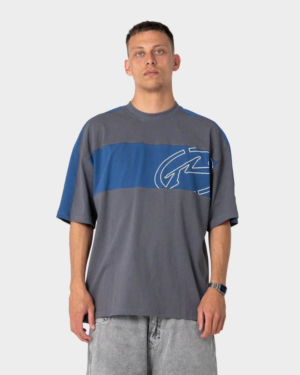 RUSTY KILL SWITCH GRAPHIC OVERSIZED TEE – STEEL