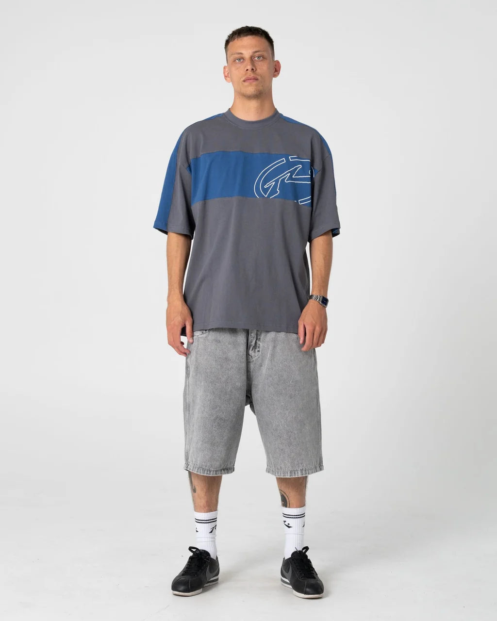 RUSTY KILL SWITCH GRAPHIC OVERSIZED TEE – STEEL