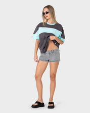 RUSTY KINETIC OVERSIZED GRAPHIC TEE – CARBON / AQUA