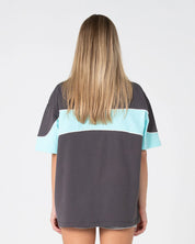 RUSTY KINETIC OVERSIZED GRAPHIC TEE – CARBON / AQUA