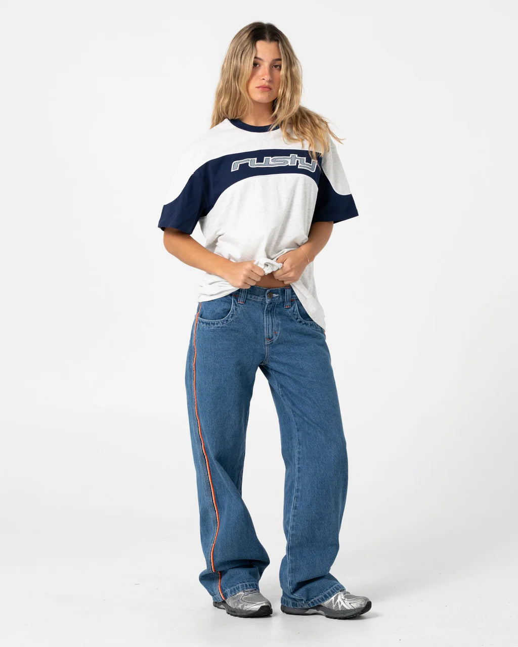 RUSTY KINETIC OVERSIZED GRAPHIC TEE – ECRU MARLE