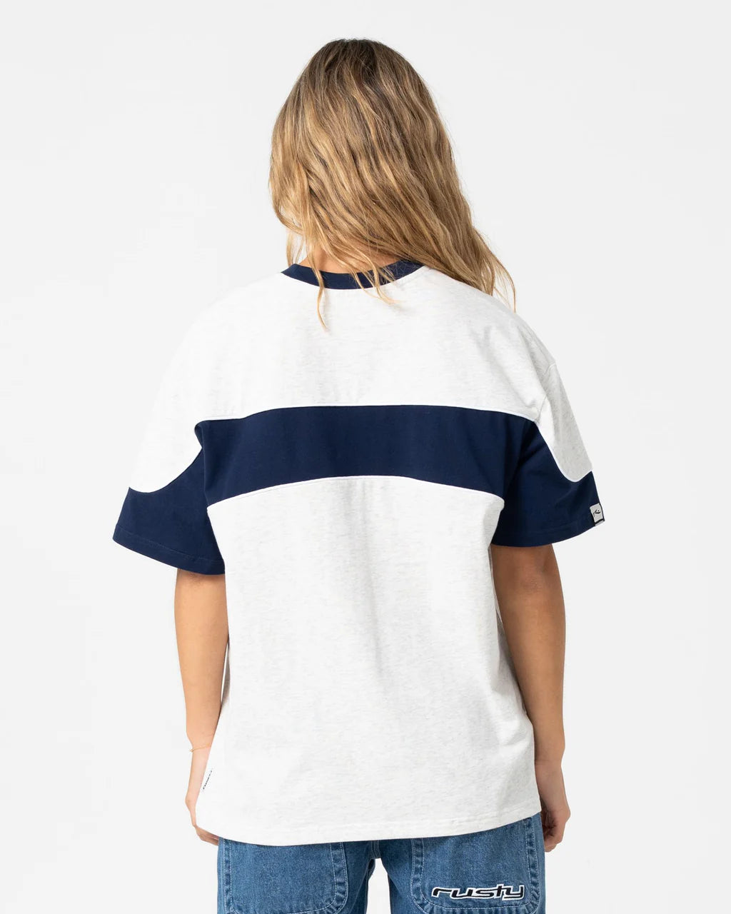 RUSTY KINETIC OVERSIZED GRAPHIC TEE – ECRU MARLE