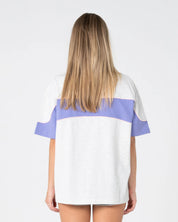 RUSTY KINETIC OVERSIZED GRAPHIC TEE – GREY MARLE / MULBERRY PURPLE