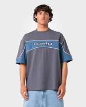 RUSTY KINETIC PANEL HEAVY TEE – STEEL