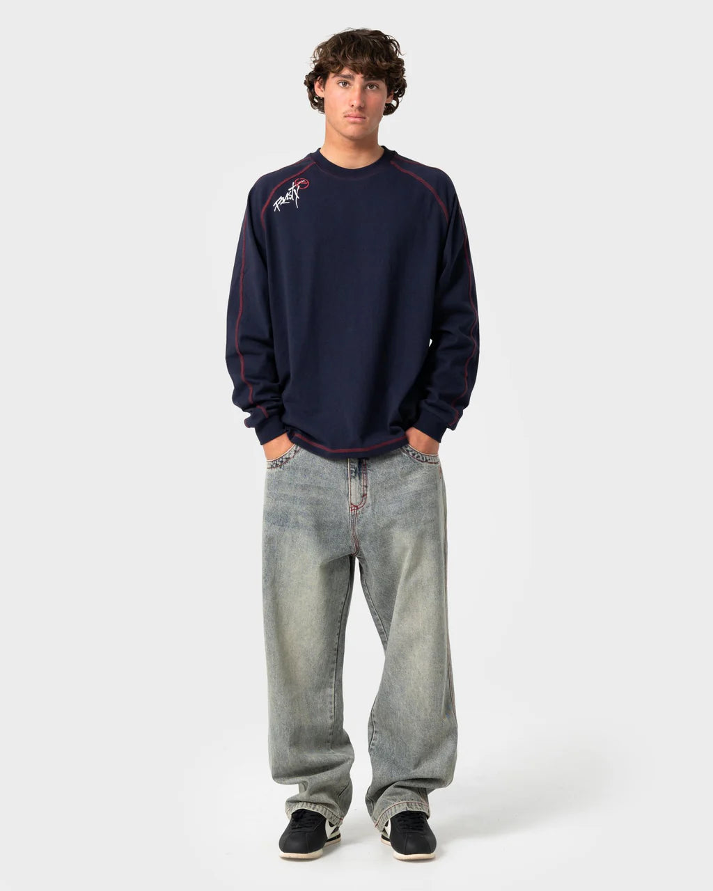 RUSTY KURUPT HEAVY LONG SLEEVE TEE – NAVY BLUE