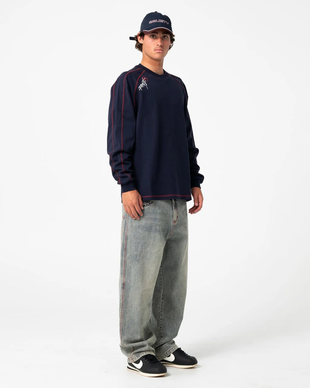RUSTY KURUPT HEAVY LONG SLEEVE TEE – NAVY BLUE