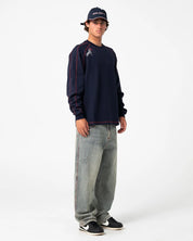 RUSTY KURUPT HEAVY LONG SLEEVE TEE – NAVY BLUE