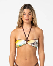 RUSTY LA CABANA BANDEAU BIKINI TOP – WOMENS STRAPLESS SWIM TOP JAVA