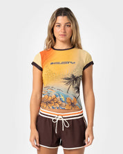 RUSTY LA CABANA MESH BABY TEE