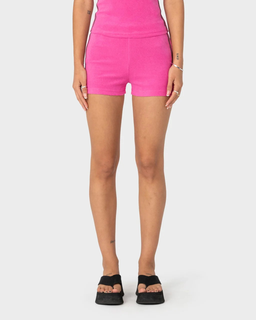 RUSTY LAMAR TOWELLING BOOTY SHORT – FUCHSIA PINK