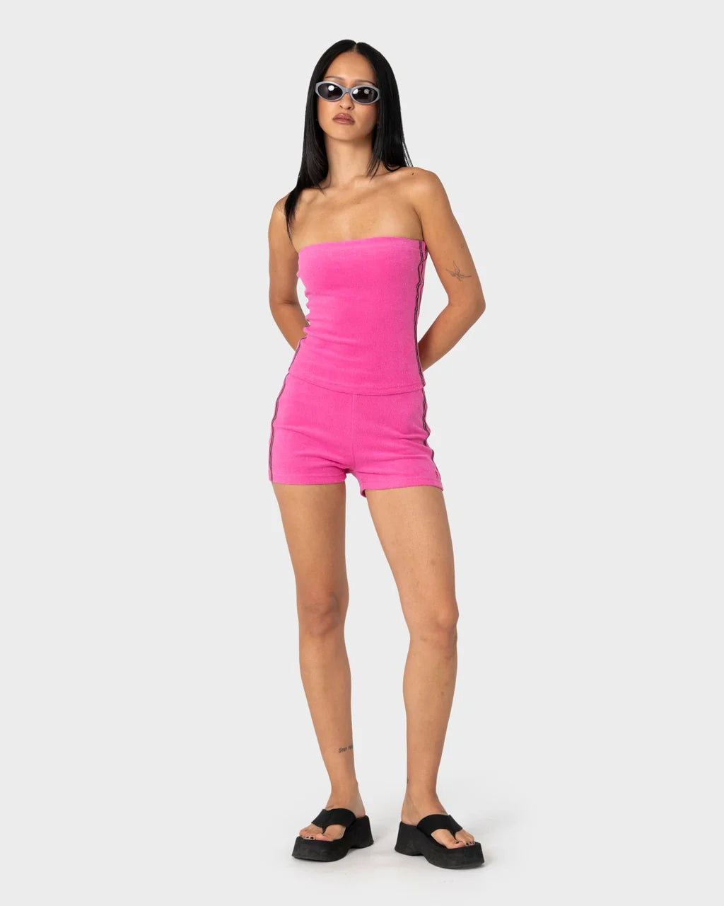 RUSTY LAMAR TOWELLING TUBE TOP – FUCHSIA PINK