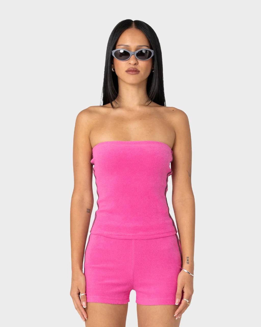 RUSTY LAMAR TOWELLING TUBE TOP – FUCHSIA PINK
