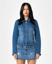 RUSTY LIZZIE-SCOTCH DENIM FITTED JACKET – BLASTED MIDDY BLUE