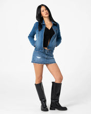 RUSTY LIZZIE-SCOTCH DENIM FITTED JACKET – BLASTED MIDDY BLUE