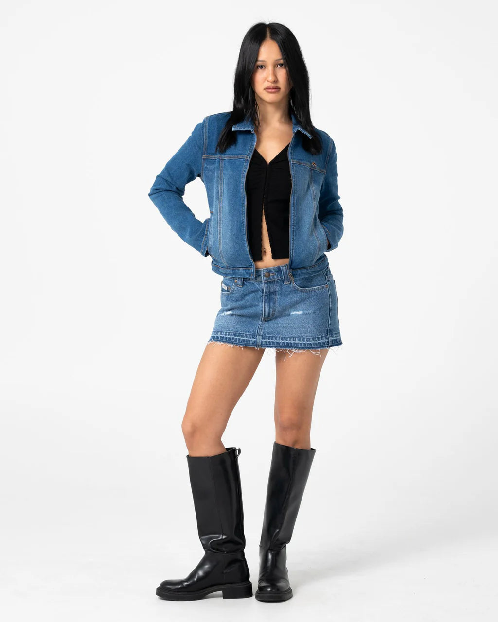 RUSTY LIZZIE-SCOTCH DENIM FITTED JACKET – BLASTED MIDDY BLUE