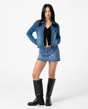 RUSTY LIZZIE-SCOTCH DENIM FITTED JACKET – BLASTED MIDDY BLUE