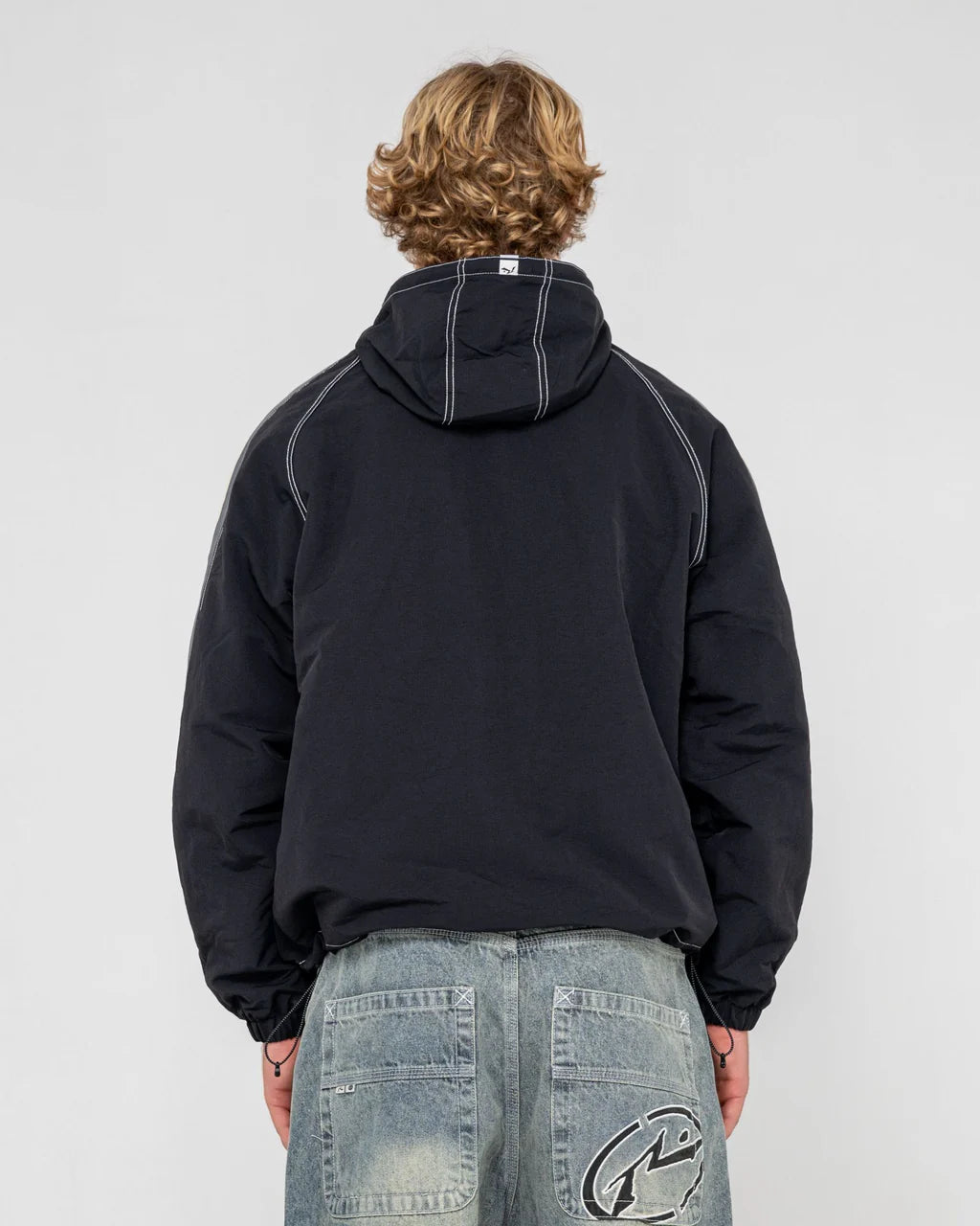 RUSTY LOCK OUT HOODED JACKET MENS STREETWEAR WINTER JACKET BLACK