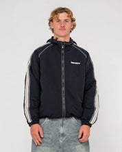 RUSTY LOCK OUT HOODED JACKET MENS STREETWEAR WINTER JACKET BLACK