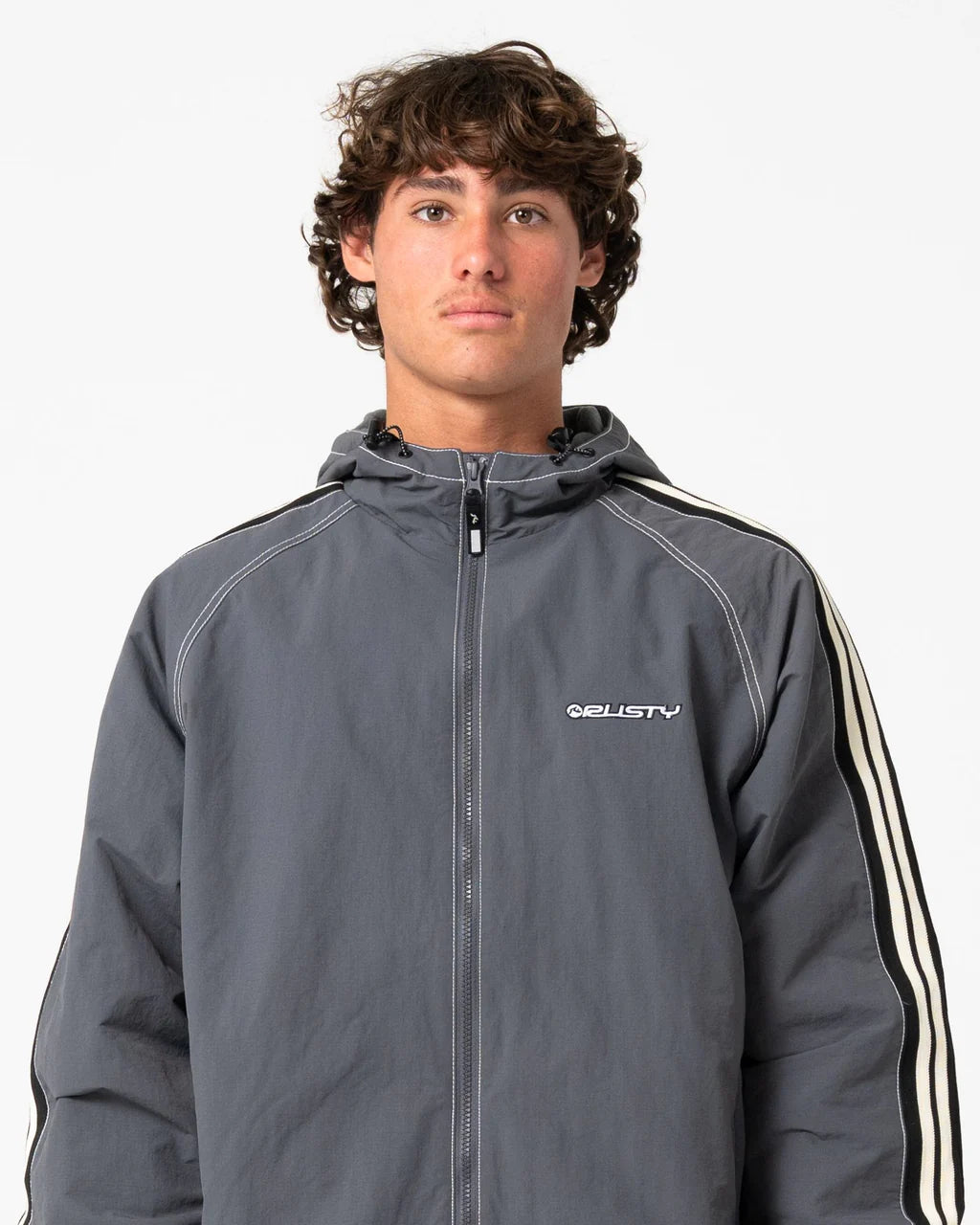 RUSTY LOCK OUT HOODED JACKET – STEEL BLUE