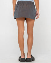 RUSTY LOMBARDI LOW RISE MINI SKIRT – WOMENS DENIM Y2K STYLE MINI SKIRT BLACK