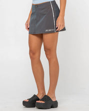 RUSTY LOMBARDI LOW RISE MINI SKIRT – WOMENS DENIM Y2K STYLE MINI SKIRT BLACK
