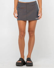 RUSTY LOMBARDI LOW RISE MINI SKIRT – WOMENS DENIM Y2K STYLE MINI SKIRT BLACK