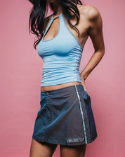 RUSTY LOMBARDI LOW RISE MINI SKIRT – WOMENS DENIM Y2K STYLE MINI SKIRT BLACK