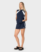 RUSTY LOMBARDI LOW RISE MINI SKIRT – NAVY BLUE / WHITE