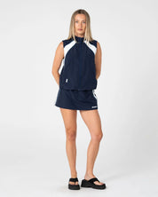 RUSTY LOMBARDI LOW RISE MINI SKIRT – NAVY BLUE / WHITE