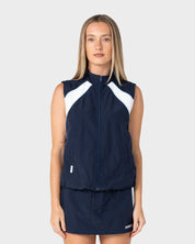 RUSTY LOMBARDI ZIP THROUGH VEST – NAVY BLUE / WHITE