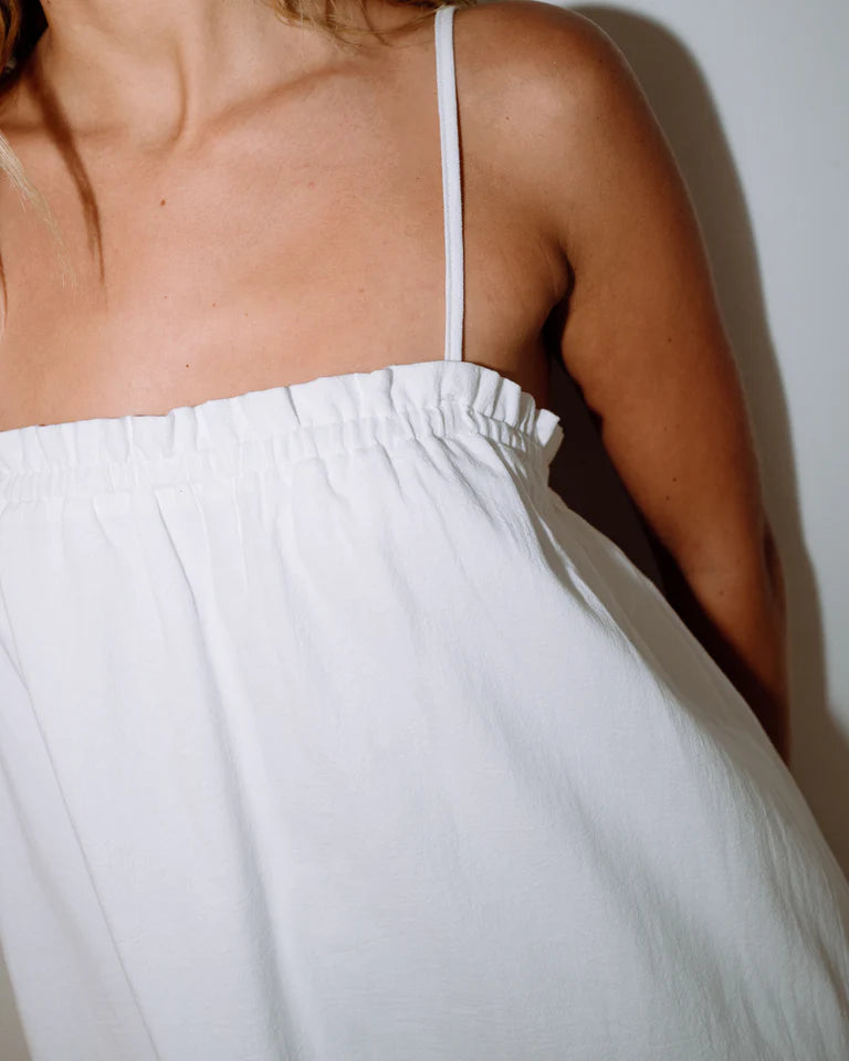 RUSTY MARY WEATHER MINI DRESS WOMENS CASUAL SUMMER DRESS – WHITE