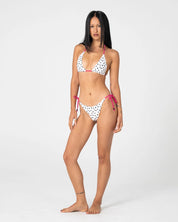 RUSTY MISS DOT SIDE TIE BRAZILIAN BIKINI BOTTOM – CREAM / BLACK R DOT
