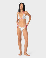 RUSTY MISS DOT SIDE TIE BRAZILIAN BIKINI BOTTOM – CREAM / BLACK R DOT