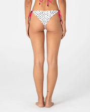 RUSTY MISS DOT SIDE TIE BRAZILIAN BIKINI BOTTOM – CREAM / BLACK R DOT